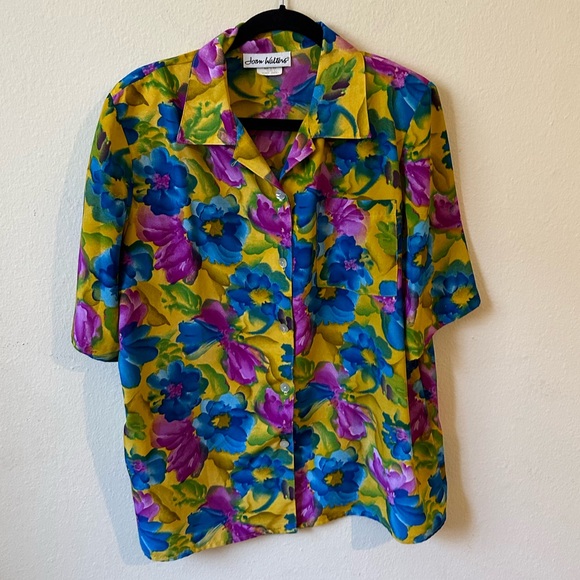 Vintage Floral Button Down Top - Picture 1 of 3